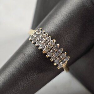 Womens Vintage Estate 14K Yellow Gold Diamond Cluster Ring 3.3g E3984